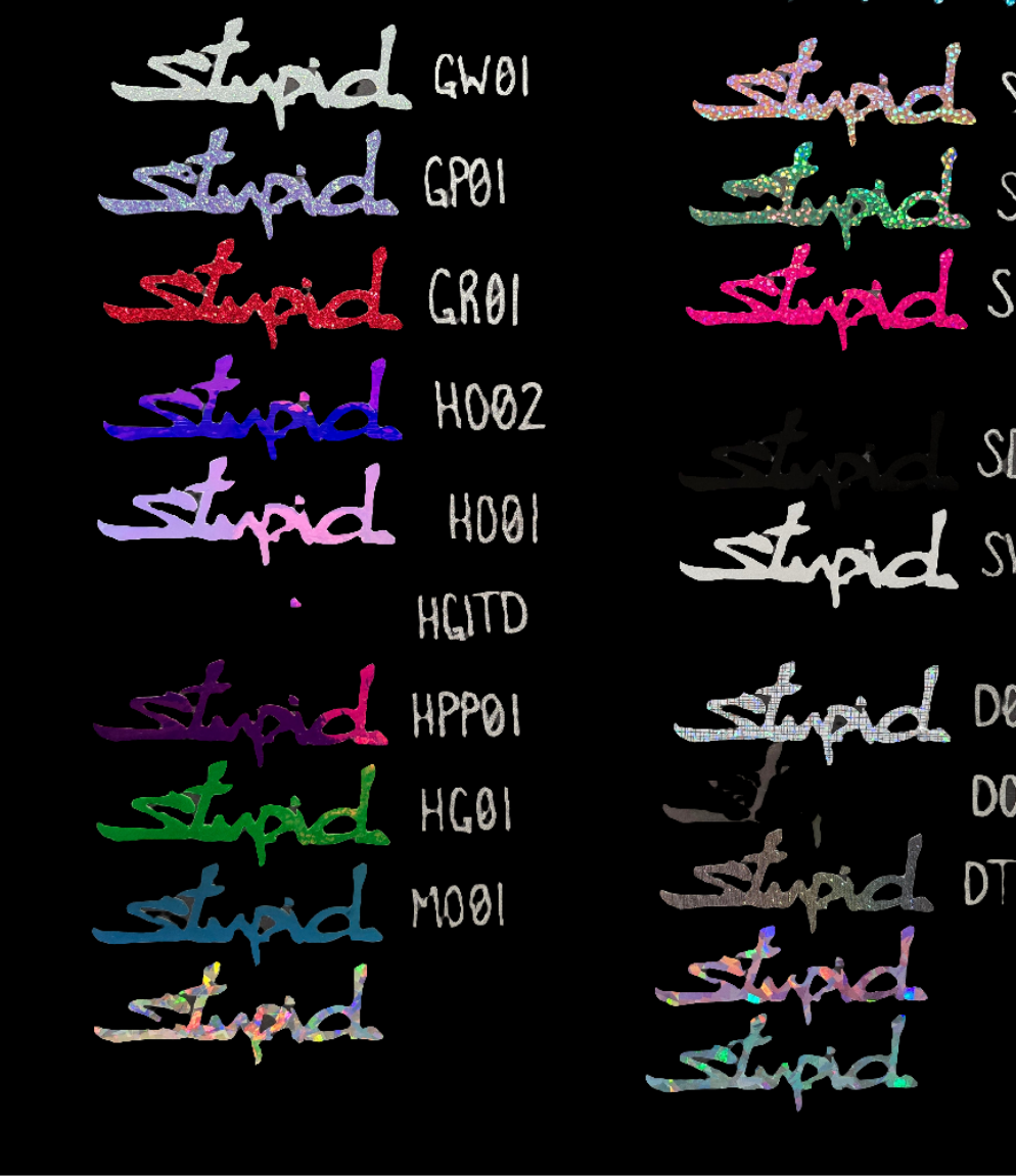 "Stupid" Vinyl Decal Sticker (New Colors!)