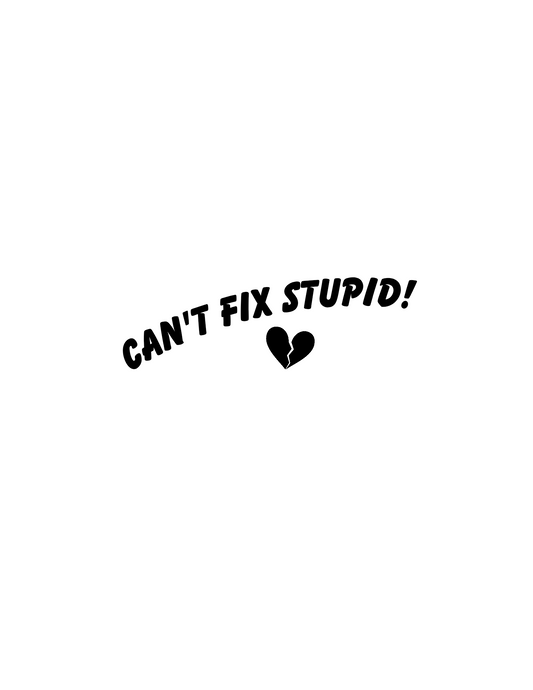 Can't fix Stupid! 💔 vinyl decal